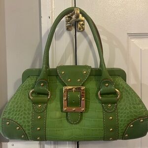 Michael Kors Green STATEMENT PIECE Buckle Designer Handbag